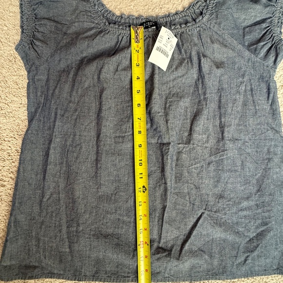 J. Crew Factory Chambray Cap Sleeve Top Size M NWT - Picture 6 of 10